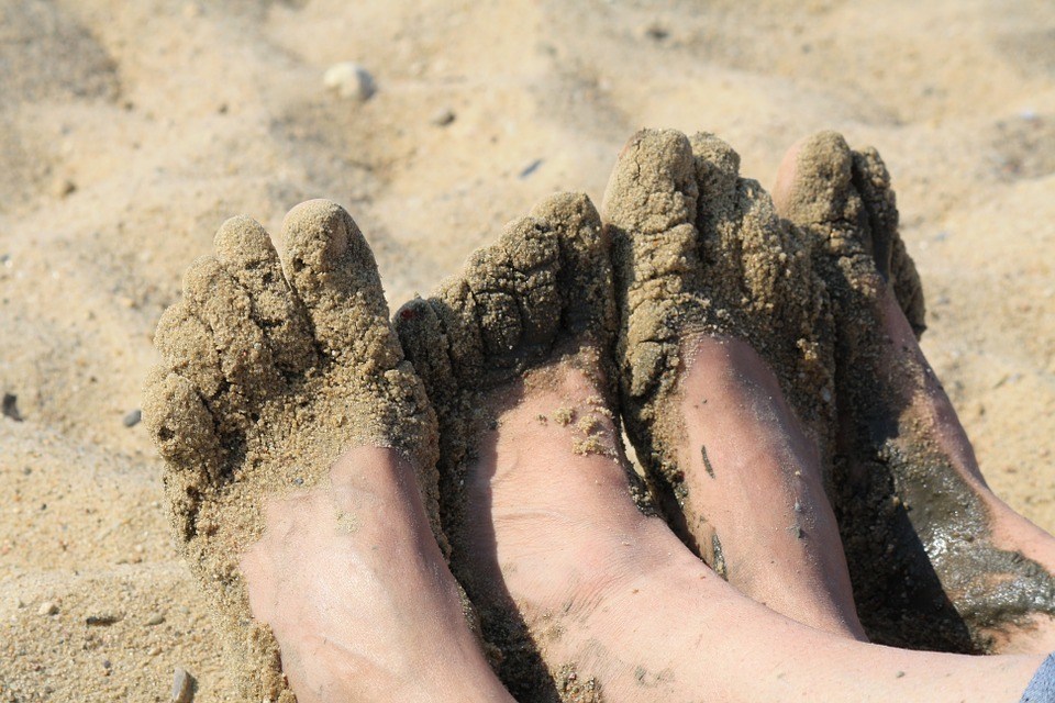 Sandy Woman Man Beach Sand Feet Love Barefoot